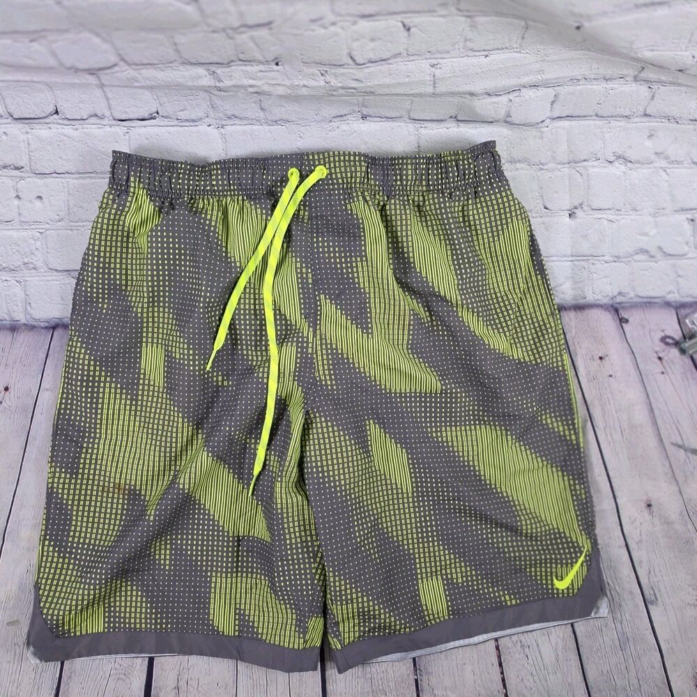 Nike Men’s XL Horizon Volley Swim Shorts Lime/Gray Ness 8448